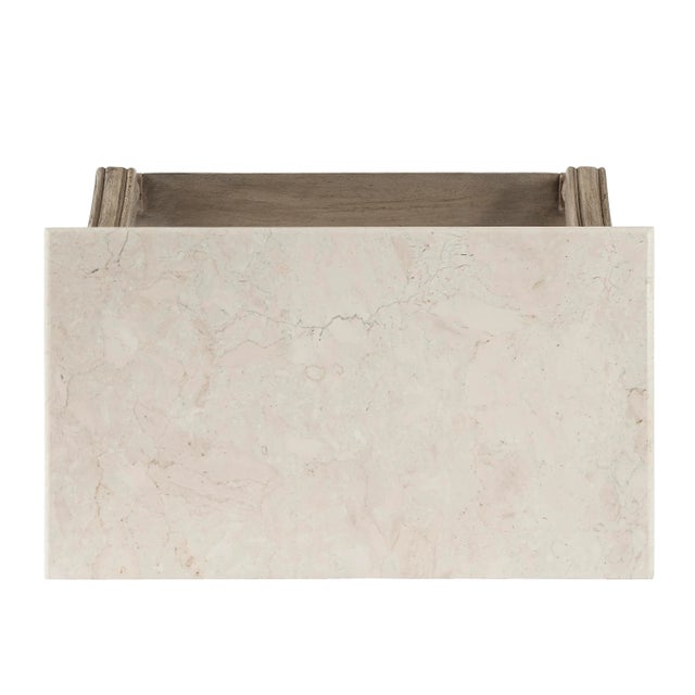 Spritely Home Accent Furniture Mabel Marble Nightstand, Gray For Sale - Image 4 of 11