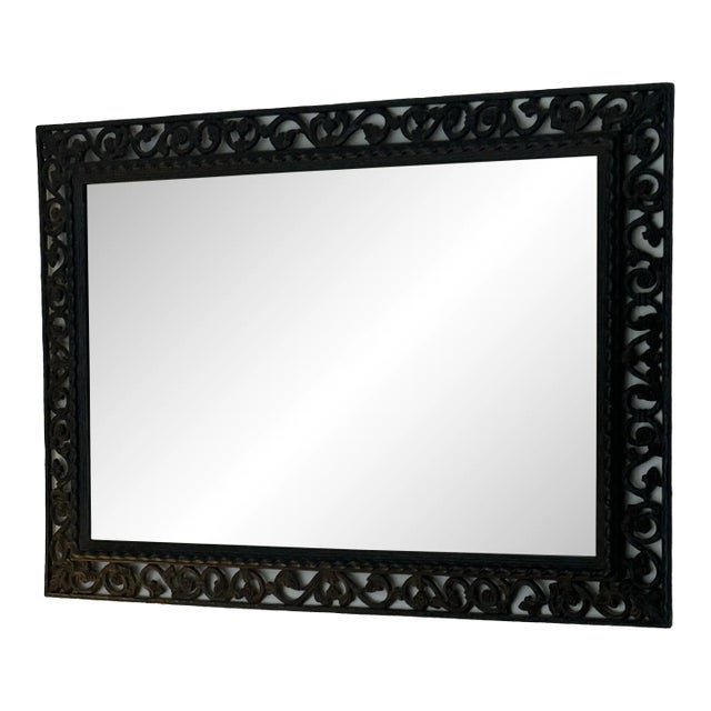 Mid Century Syroco 1964 Floral Design Mirror For Sale