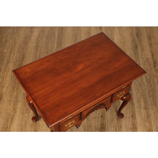 1980s Queen Anne Style Benchmade Cherry Lowboy For Sale - Image 5 of 12