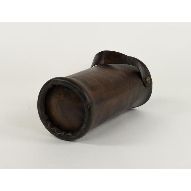 Mid-Century Umbrella Stand in Leather and Brass, Italy, 1950s For Sale - Image 12 of 15