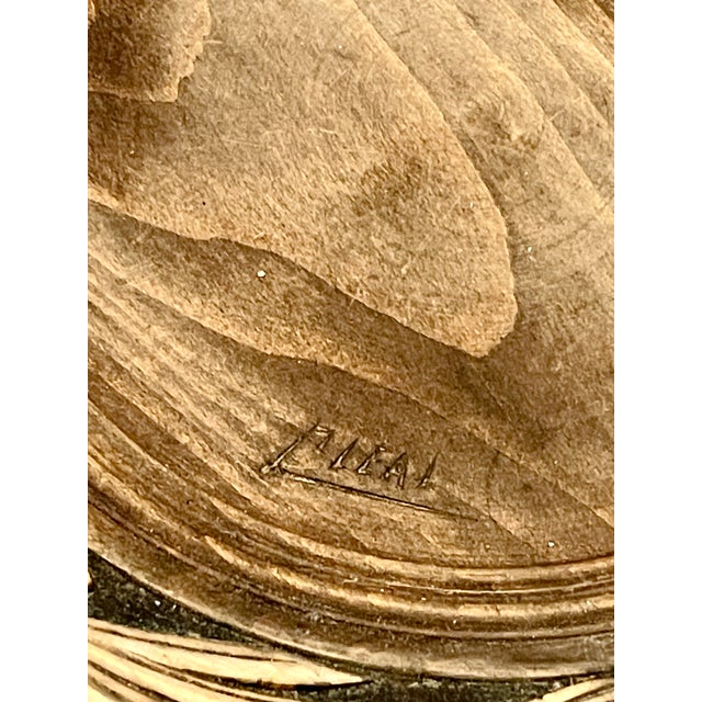 Wood French Carved Wood Bread Platter, Signed For Sale - Image 7 of 7