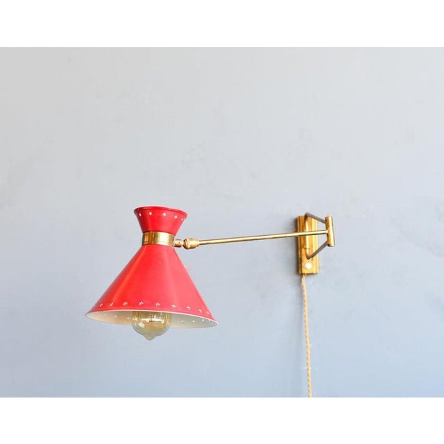 Diablo' shade design - Brass shade and arm - Red colour, with star pattern on shade - Light takes 1x B22 fitting bulbs -...