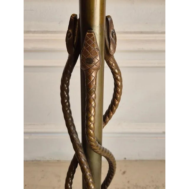 Vintage Bronze Floor Lamp with Entwined Snakes, 1950s For Sale - Image 11 of 15