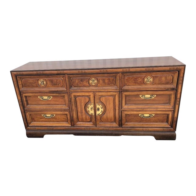 Vintage Basset Chinoiserie Campaign Style Dresser Credenza Chairish