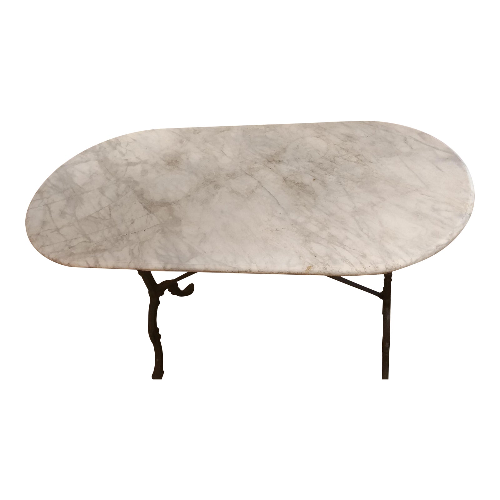 Antique French Marble Patisserie Table | Chairish