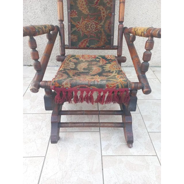 Napoleon III Bamboo Style Rocking Chair For Sale - Image 4 of 13
