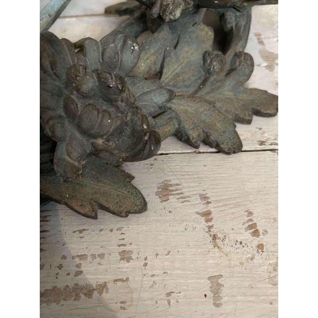 French Bronze Decorative Floral Wreath, 1920s For Sale - Image 6 of 14