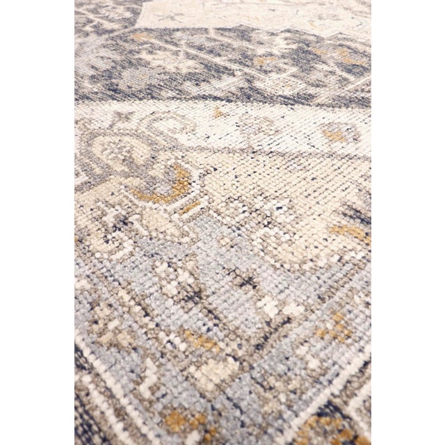 Modern Pasargad Home Serapi Hand-Knotted Blue Area Rug- 8' 2'' X 10' 2'' For Sale - Image 3 of 6