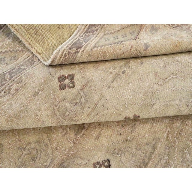 Galerie Shabab Collection Mid-20th Century Handmade Turkish Sivas Accent Rug in Cream and Mauve For Sale - Image 10 of 10