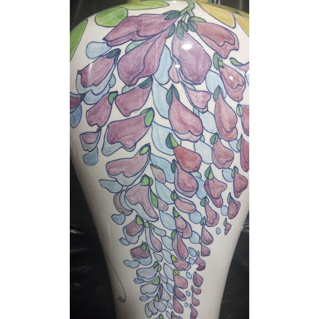 Large Hand-Painted Vase from Cerámicas Benlloch Manises, Spain, 1980s For Sale - Image 4 of 9