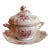 Exquisite French Sauce Tureen Set, C. 1820 - Lilac Wildflower Transferware For Sale