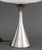 Laurel Mid-Century Modern Mushroom Table Lamp, with frosted white glass shade above an hourglass form chrome-plated base....