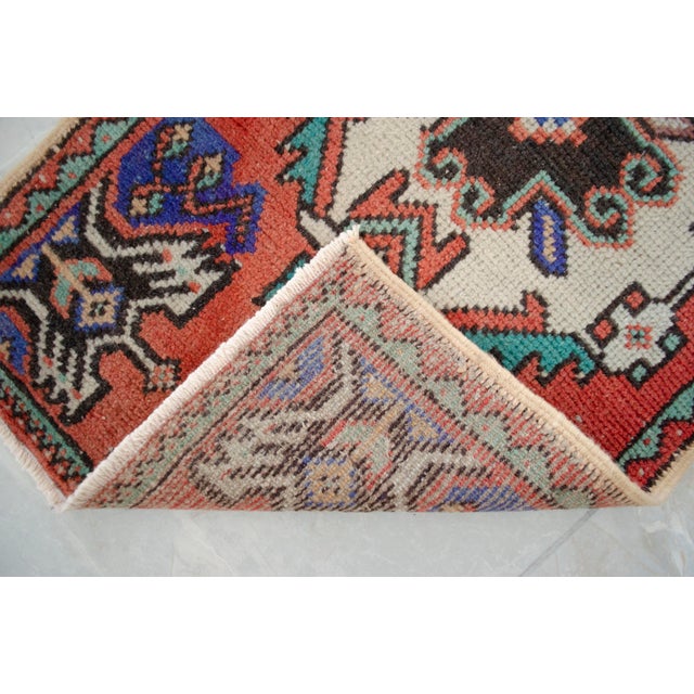 Textile Hand Knotted Door Mat, Entryway Rug, Bath Mat, Kitchen Decor, Small Rug, Turkish Rug - 1'7" X 2'11" For Sale - Image 7 of 13