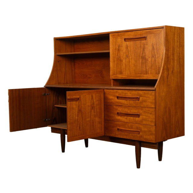 Mid Century Modern Danish Style Teak Credenza Bar Sideboard Buffet G Plan 1960s For Sale - Image 10 of 12