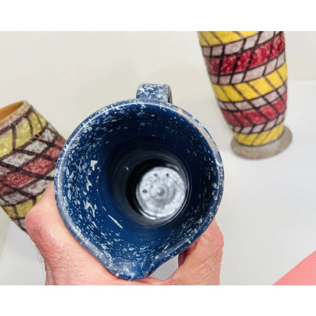 1950s 1950s Mid-Century Bright Lava Glaze Italian Vessels- Set of 3 For Sale - Image 5 of 11