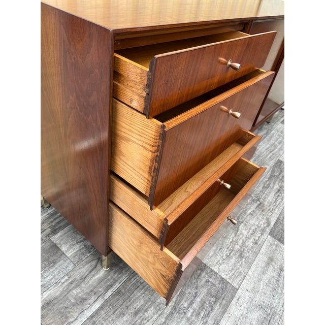 Refinished Mid Century Modern Twelf Drawer Dresser by John Stuart. Circa 1960s. For Sale - Image 15 of 18