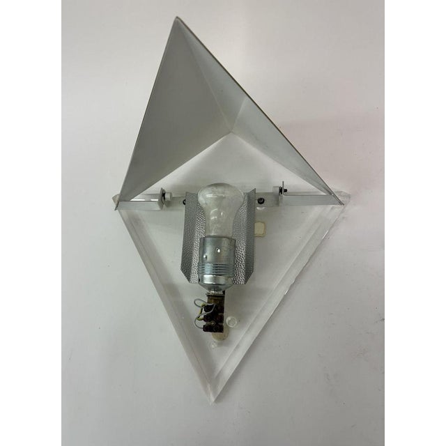 Metal Vintage Acrylic Wall Lamps in Gold, 1970s, Set of 2 For Sale - Image 7 of 18