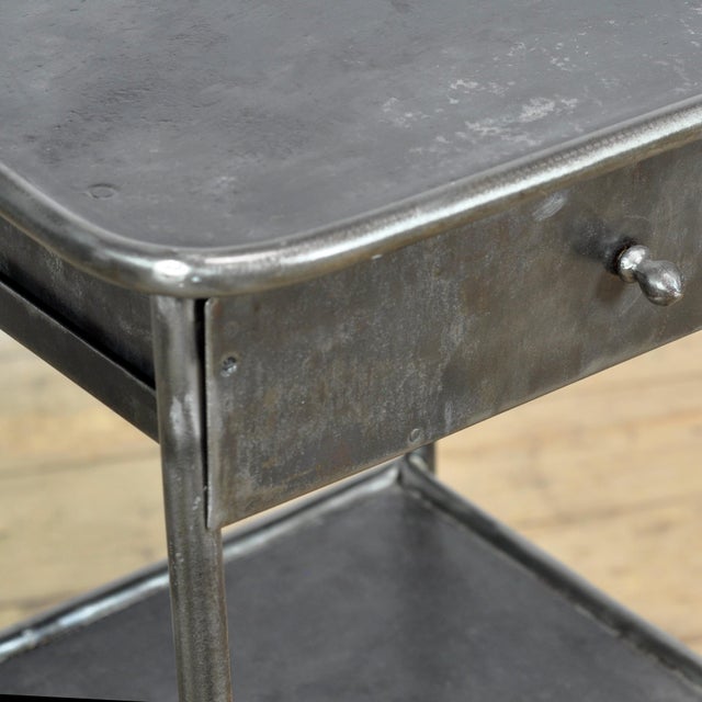 Black Vintage Iron Bedside Table, 1910s For Sale - Image 8 of 12