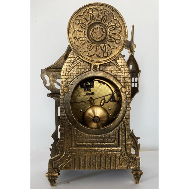 German Mantel Clock in Brass, 1950s For Sale - Image 15 of 18