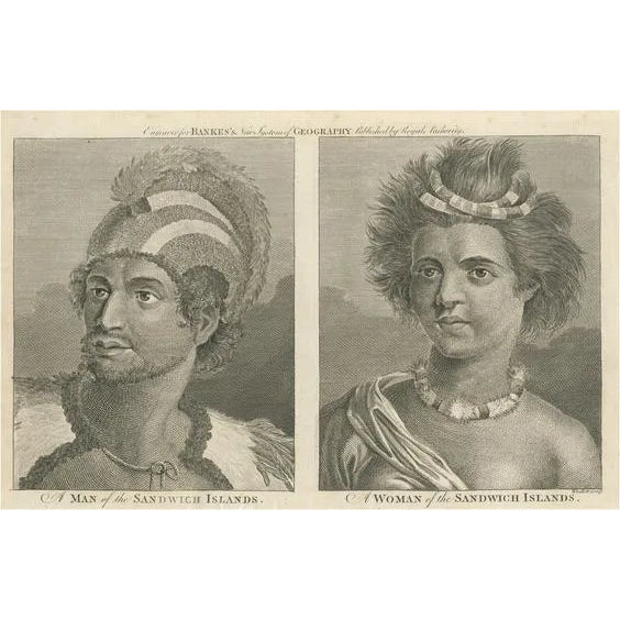 Nobility from the Sandwich Islands, 1790, Paper For Sale