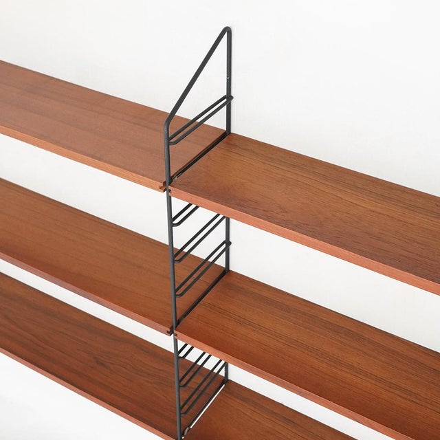 Wood Italian Wall Bookcase, 1960s For Sale - Image 7 of 13