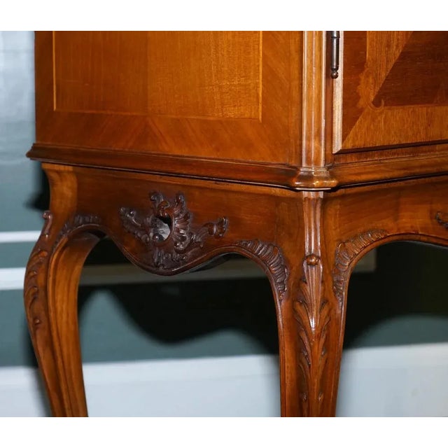 French Walnut Parquetry Bar Cabinet For Sale - Image 17 of 18