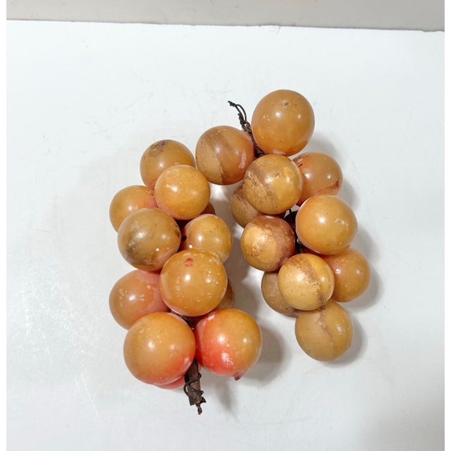 Vintage Blush Pink and Golden Alabaster Grape Clusters – A Pair For Sale - Image 4 of 10