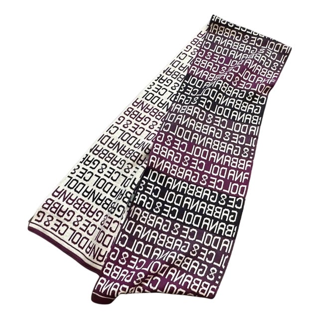21st Century Burgundy Black and White Continuous Logo Scarf by Dolce & Gabbana For Sale