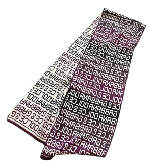 21st Century Burgundy Black and White Continuous Logo Scarf by Dolce & Gabbana