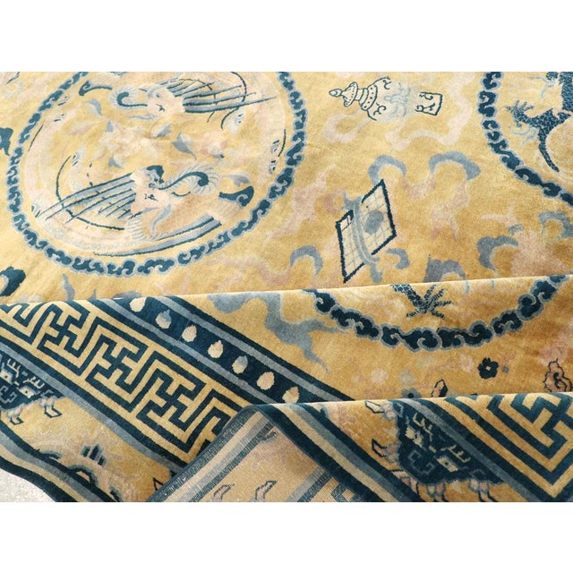 Textile Galerie Shabab Collection Early 20th Century Chinese Peking Large Room Size Rug For Sale - Image 7 of 8