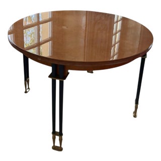 Vintage French Round Lacewood Salon Table by Jean-Rémy Couradette, 2001 For Sale