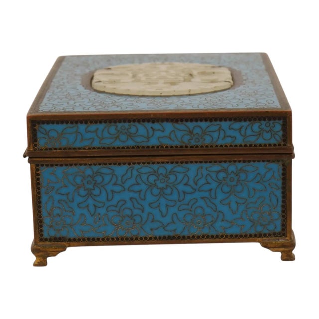 Inaba Japanese Cloisonne and Jade Box Yamanaka and Co For Sale - Image 10 of 11