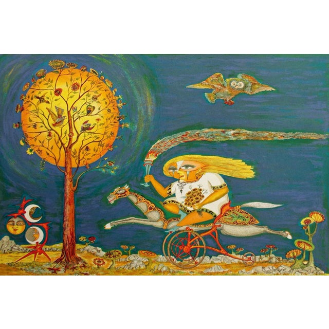 "Luna Liena" unframed limited edition lithograph by Colombian artist Guillermo Silva. Hand signed , titled and numbered by...