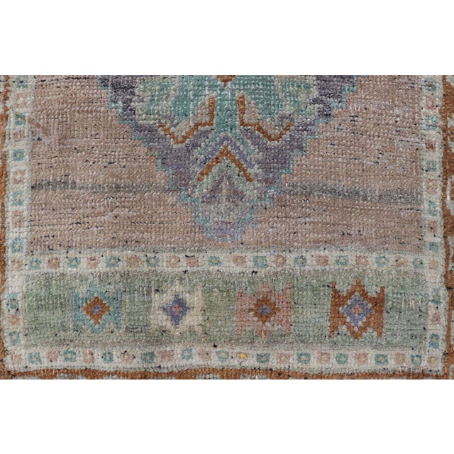 Traditional Vintage Turkish Oushak Rug With All-Over Sub-Geometric Medallion Design For Sale - Image 3 of 8