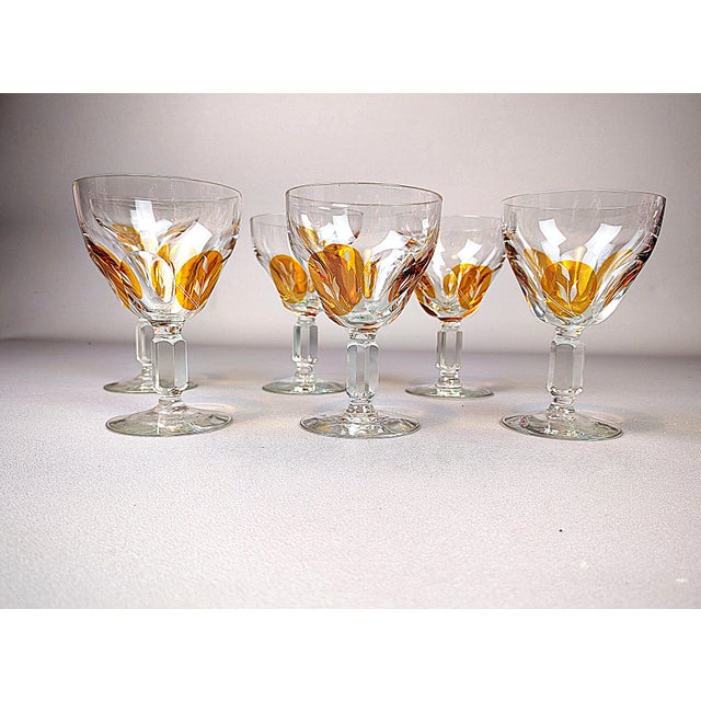 Golden Honey Amber Wine Glasses, Set of 6 For Sale - Image 9 of 9