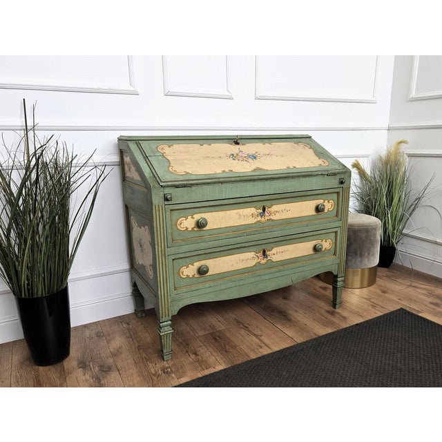 Antique Italian Tuscany Country Painted Wooden Commode, 1890s For Sale - Image 3 of 11