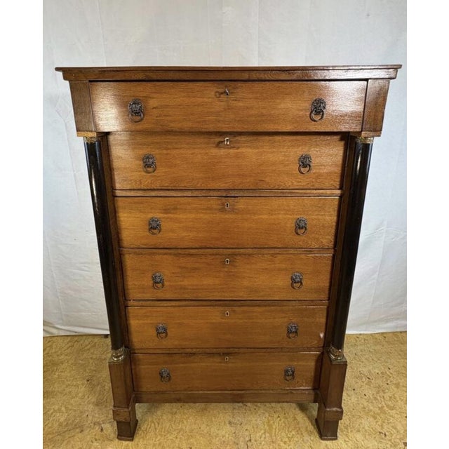 Antique Dutch Empire Oak Chiffonier Chest of Drawers, 1820s For Sale - Image 17 of 18