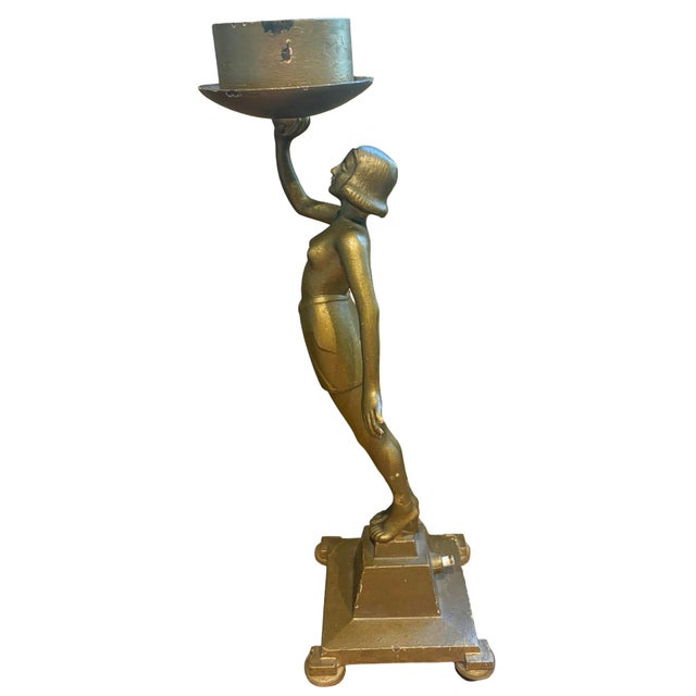 Metal Art Deco Figural Banksway Lamp, 1930s For Sale - Image 7 of 13