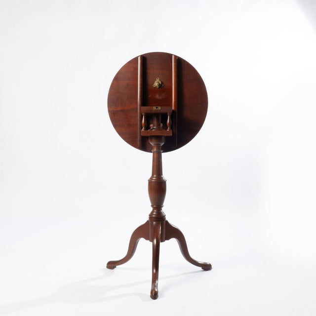 1920s Mahogany Queen Anne Style Birdcage Tilt Top Table For Sale - Image 6 of 6