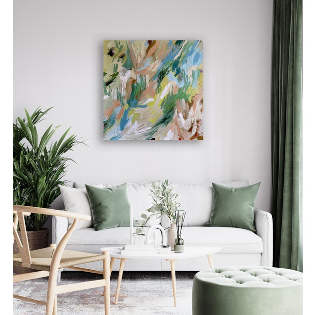 Acrylic and collage on gallery wrapped canvas, completed in 2026 by Seattle artist Jessalin Beutler. Painting wraps around...