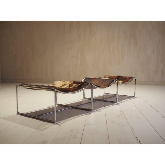 Vintage Cowhide Stools by Odile Mir, 1972, Set of 3 For Sale - Image 10 of 18