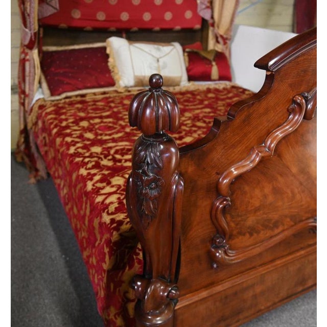 Victorian Mahogany Half Tester Bed with Canopy, 1840s For Sale - Image 5 of 17