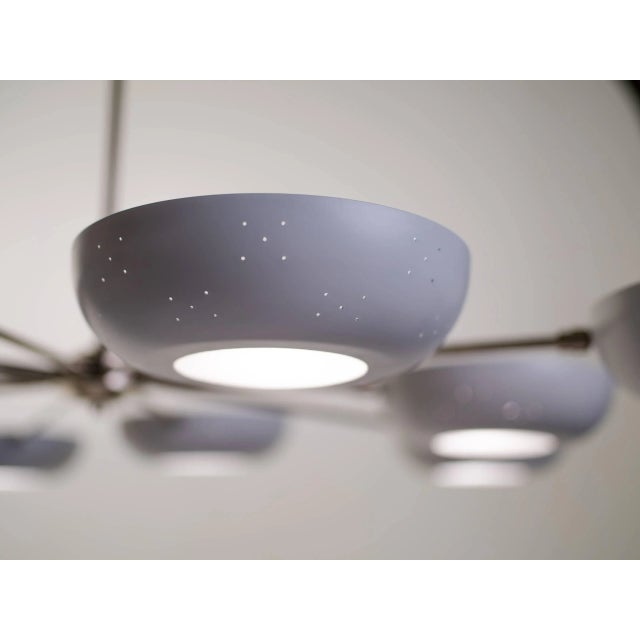 Stilnovo Style White Enameled Sputnik Chandelier For Sale - Image 10 of 11