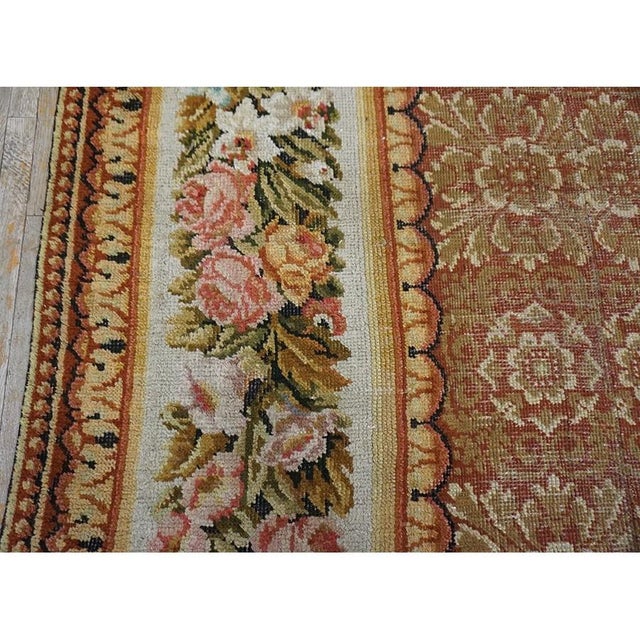1750s Camel Classic Floral European Georgian English Axminster Carpet Wool Rug For Sale - Image 10 of 10
