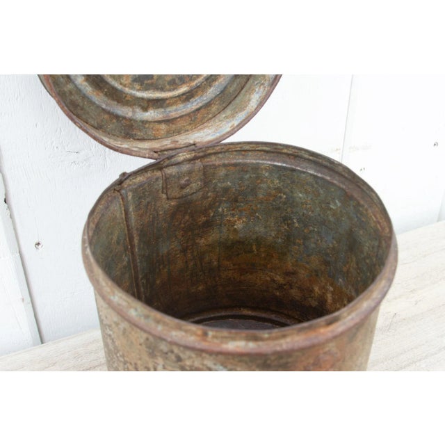 Rusty Gray Metal Drum Container For Sale In Los Angeles - Image 6 of 9