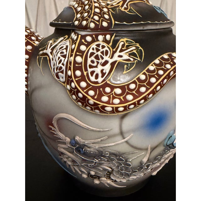 Vintage Dainan Dragonware Moriage Hand Painted Creamer and Sugar Set For Sale In Milwaukee - Image 6 of 13