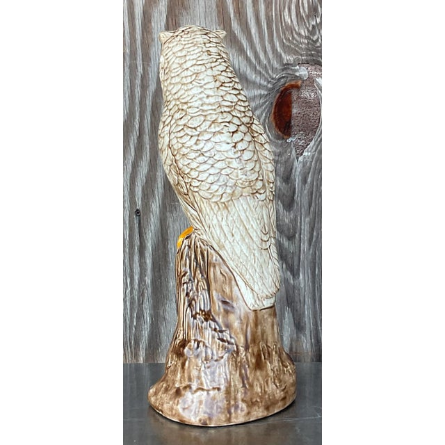 Capture the whimsy of American folk art with this vintage Boho hand-painted ceramic owl. Radiating with character and...