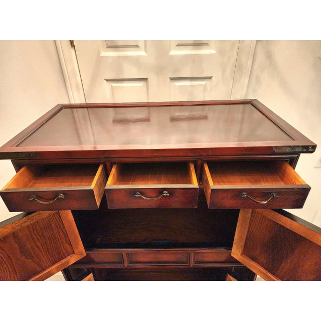 Brown Mid 20th Century Vintage Asian Rosewood Scholar Cabinet For Sale - Image 8 of 10