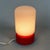 1970s Space Age White Opal Glass Capsule Table Lamp with Red Wood Base, 1970s For Sale - Image 5 of 15