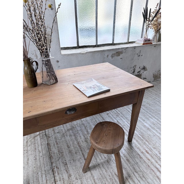 Farmhouse Table with Tapered Cherrywood Legs, 1950s For Sale - Image 14 of 18